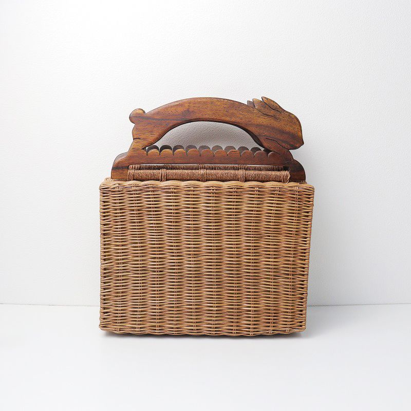 エバゴス カゴバッグ 紅籐&ラビットファー 39 beautiful space