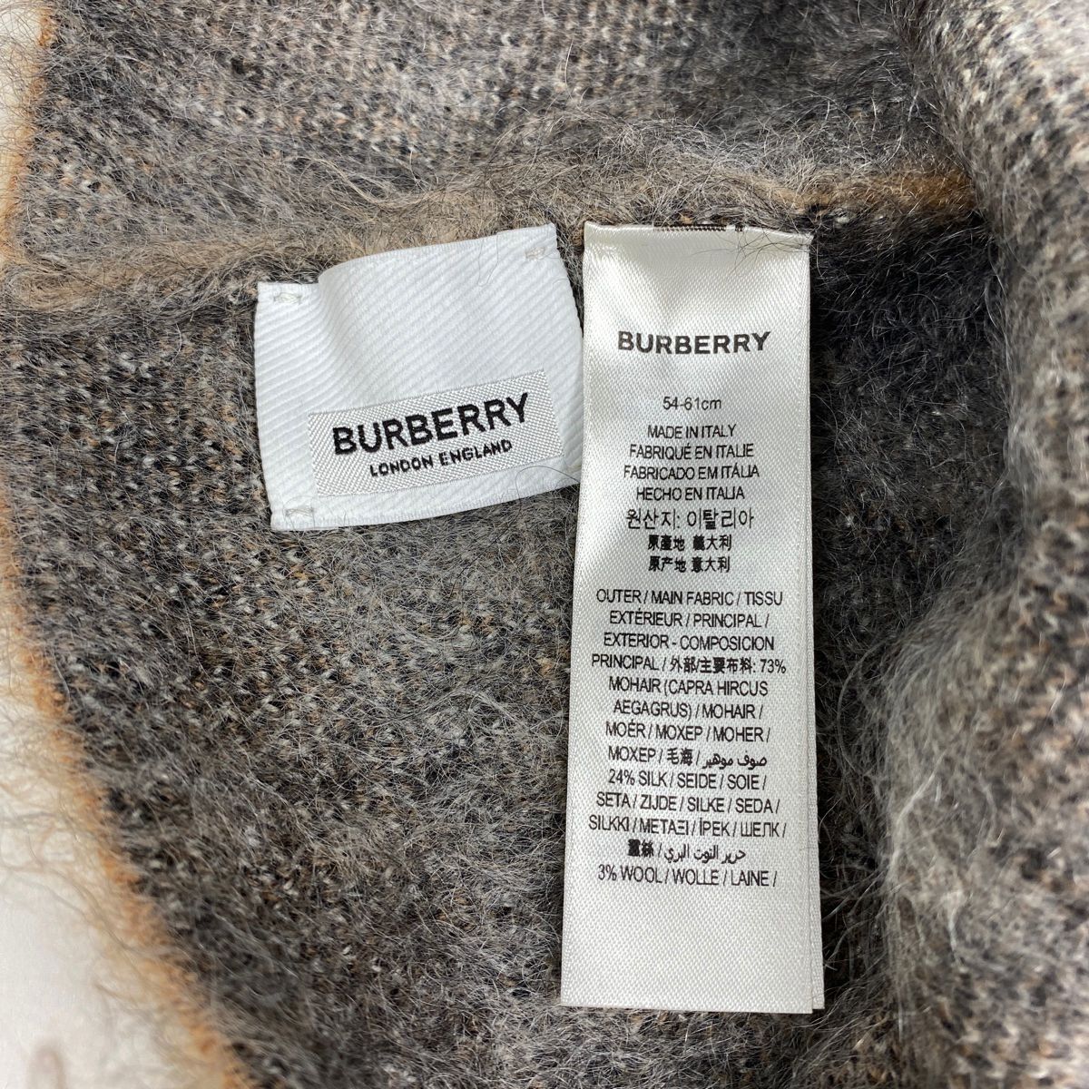 バーバリー BURBERRY チェック柄 ニット キャップ ニット帽 帽子