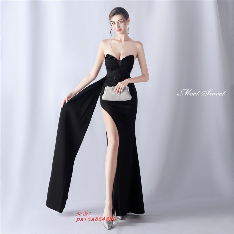 スリット イブニングドレス