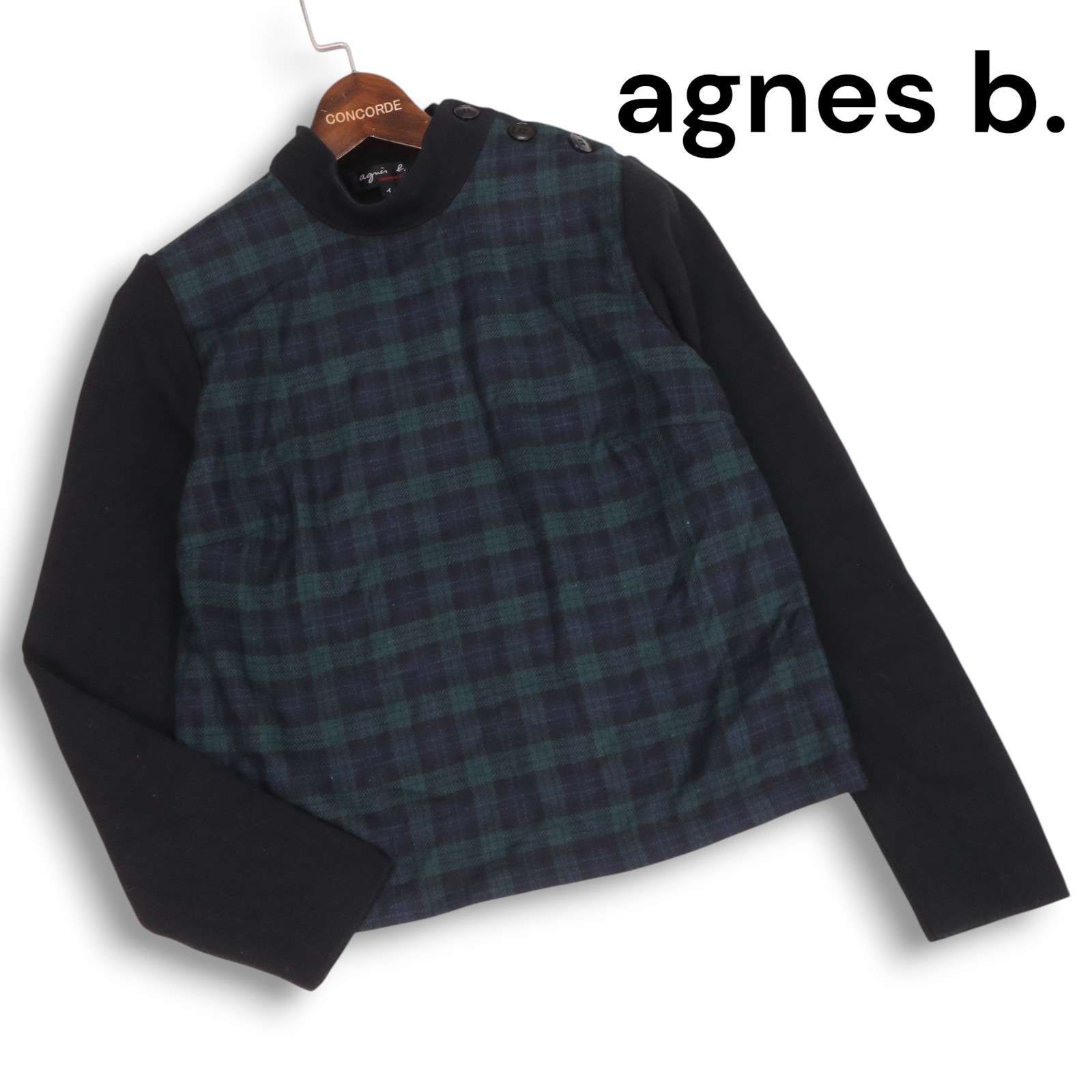 フランス製☆ agnes b. アニエスベー ウール ブラックウォッチ 