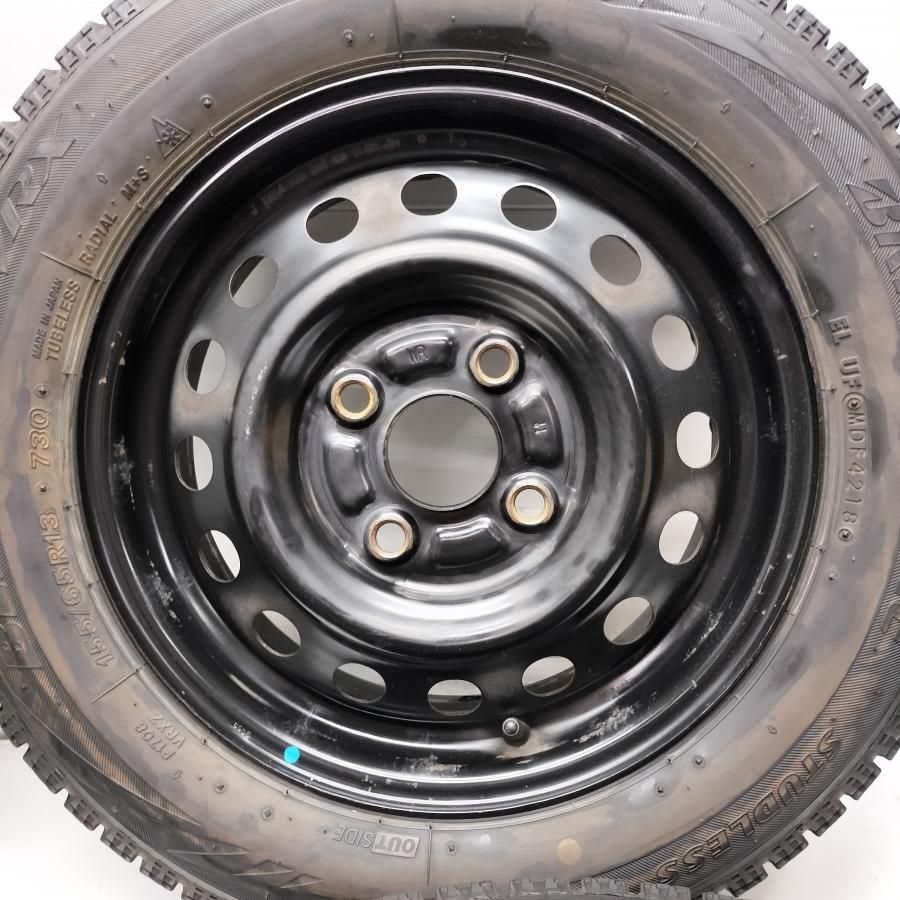 ＜スタッドレス & ホイール 4本＞ 155/65R13 ブリヂストン VRX   13x4.00B トヨタ製 4H -100 スズキ ダイハツの軽に！    中古