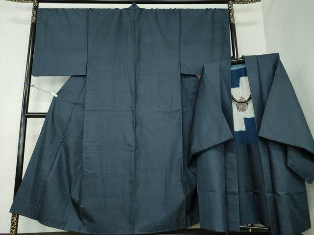 平和屋着物男性 本場大島紬 アンサンブル 長羽織 100亀甲 総詰め 正絹