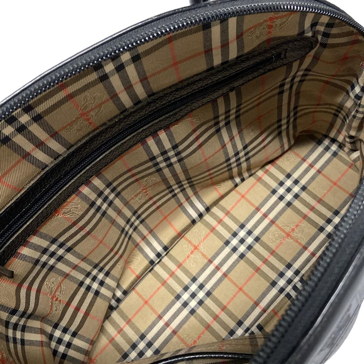 Burberry's(バーバリーズ) ハンドバッグ - 黒 内装チェック柄