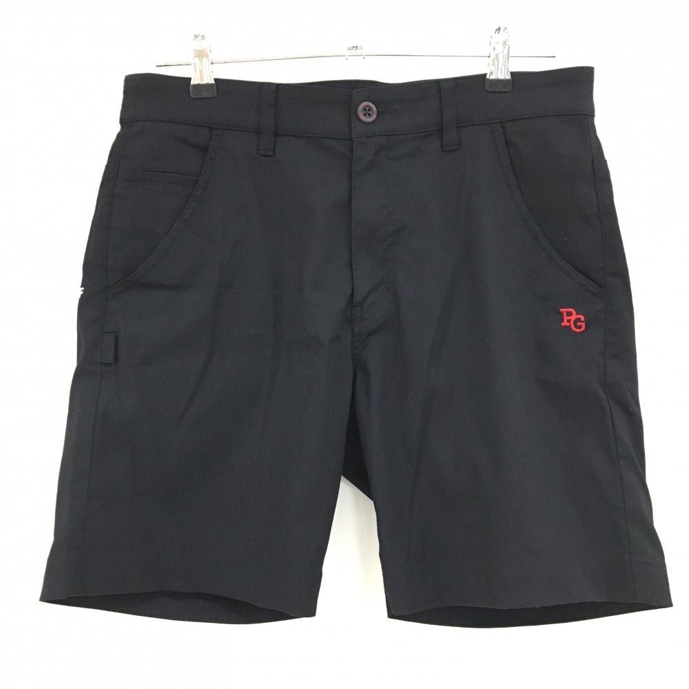 パーリーゲイツ ハーフパンツ 黒 地模様 ロゴレッド メンズ 4(M