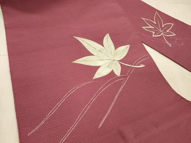 平和屋着物 夏物 絽綴れ 八寸名古屋帯 駒刺繍 総刺繍 竜田川 正絹 DAAX0248cm