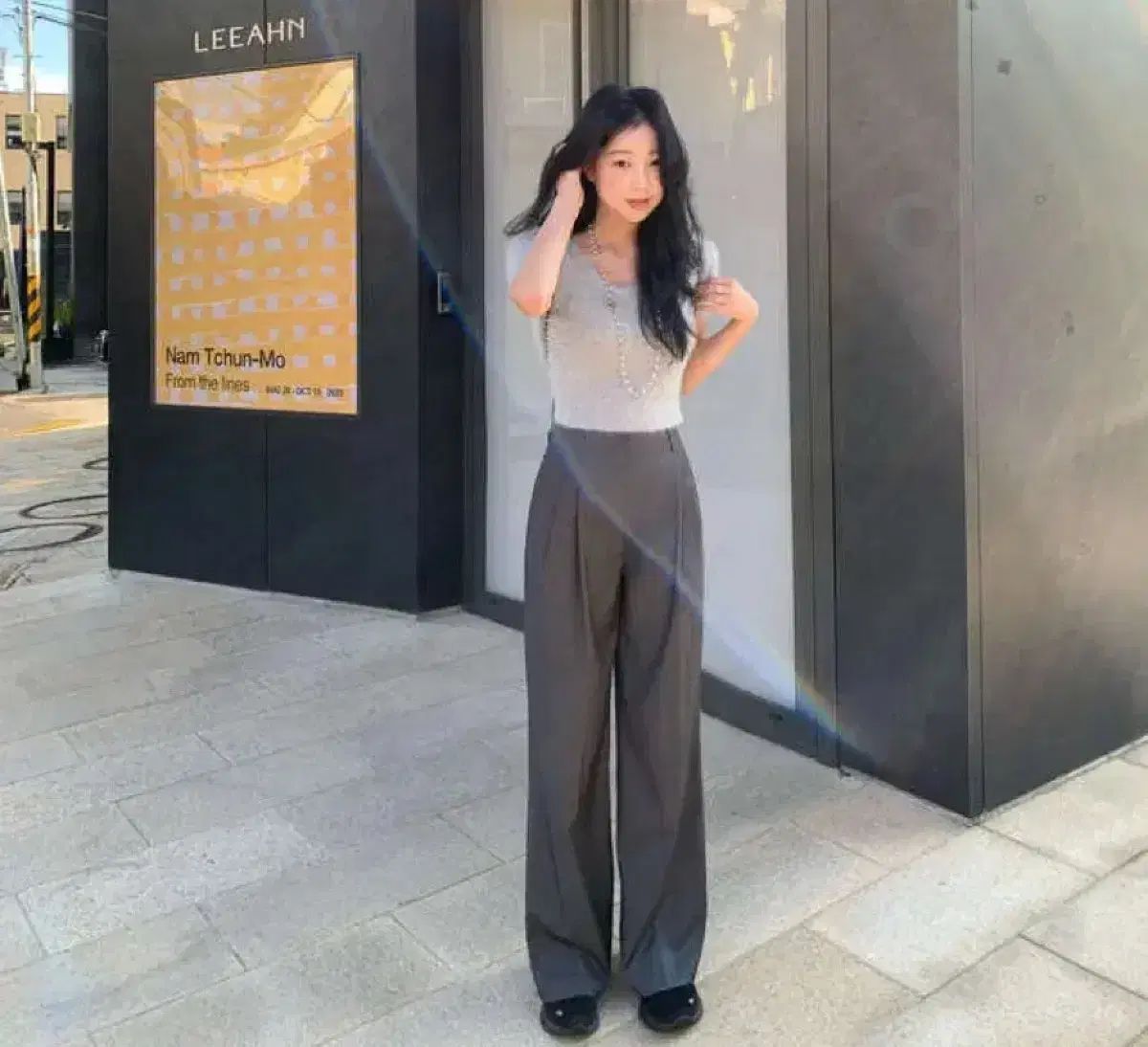 ショップサイト ミューズ muse スラックス M long リリコットサープレイン