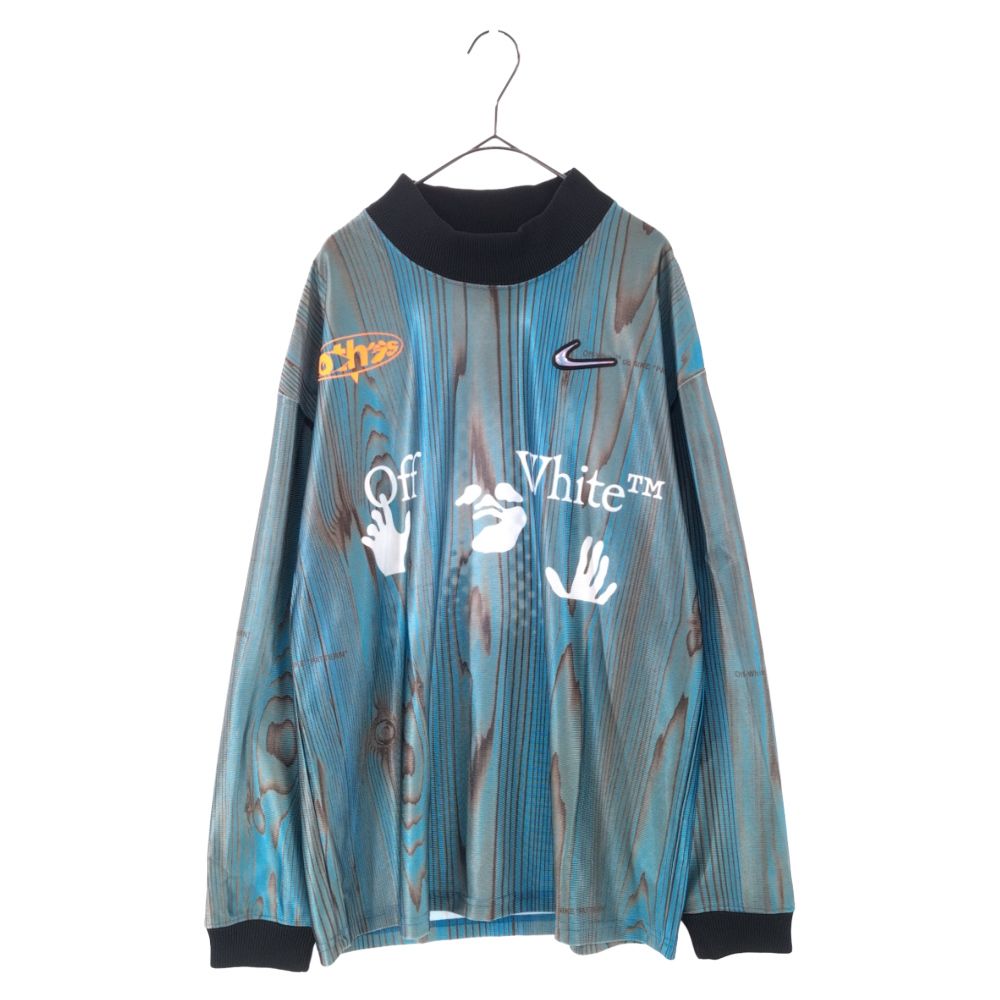 ナイキ ×オフホワイト OFF-WHITE  22AW  AS NRG OFF-WHITE JERSEY IMPERIAL BLUE DN1701-411 ラバーパッチジャージーリブ長袖カットソー メンズ XXL