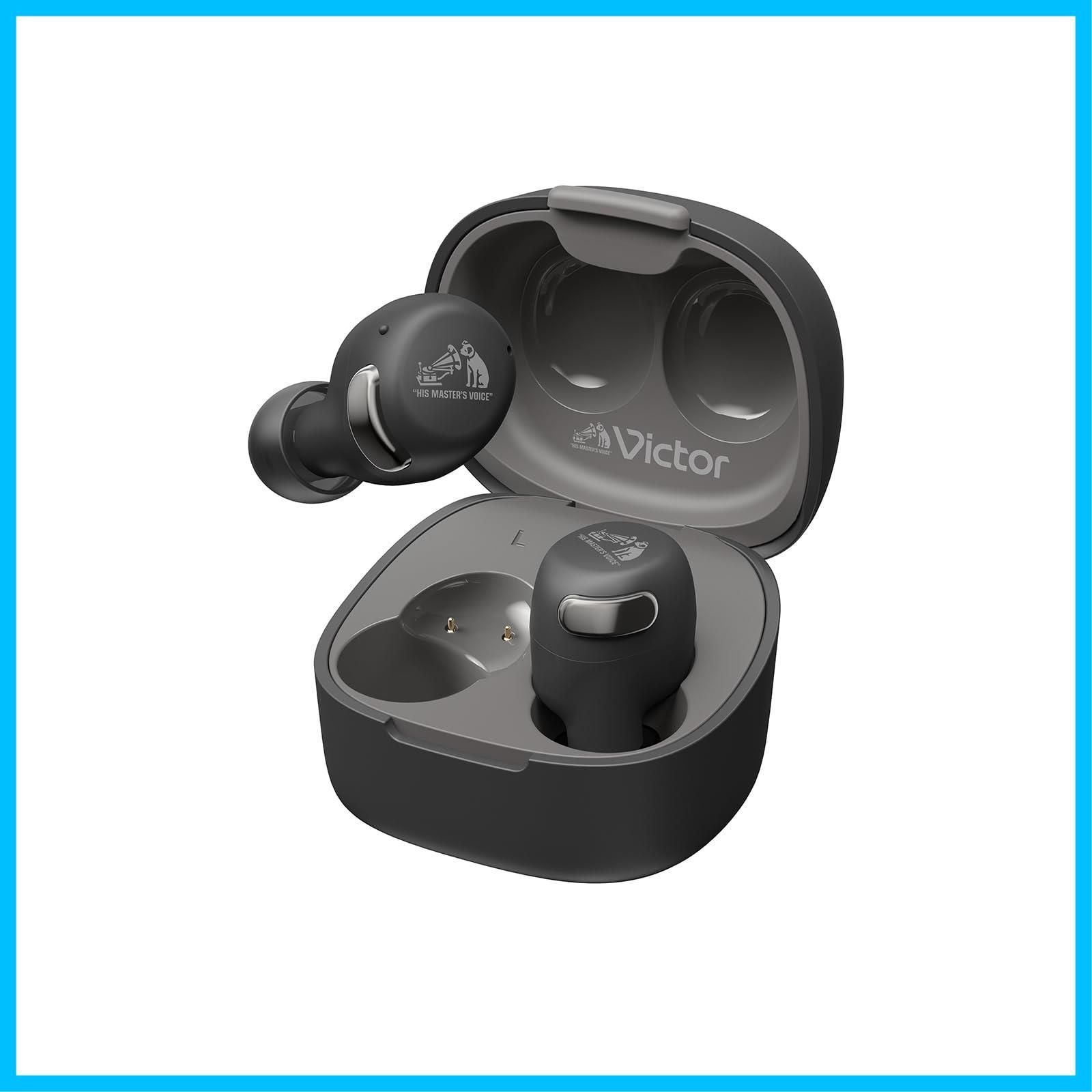 商品 マイク付き 合計27時間再生 小型 マルチポイント アプリ対応 軽量 ノイズキャンセリング Ver.5.3 外音取り込み Bluetooth ワイヤレスイヤホン 防水 HA-A30T2-B Victor ブラック JVCケンウッド