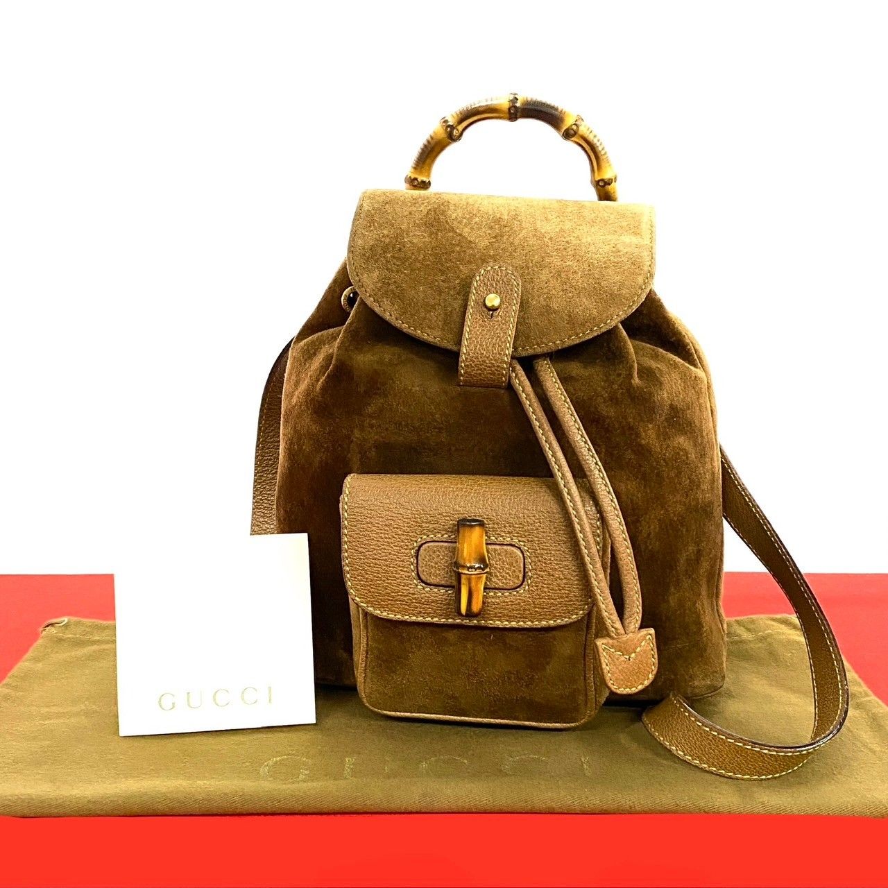 極 美品 GUCCI グッチ オールドグッチ バンブー ターンロック