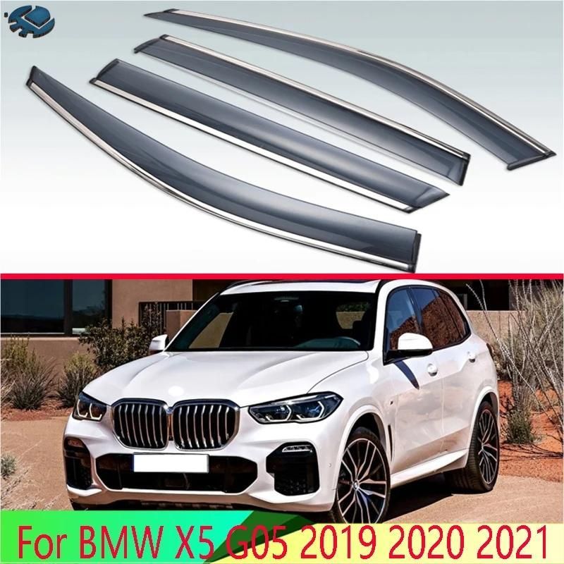 ◆BMW X5 G05 2019年 2020年 2021年 プラスティック バイザー ベント Shades ウィンドウ サン 雨 ガード ディフレクター 4P