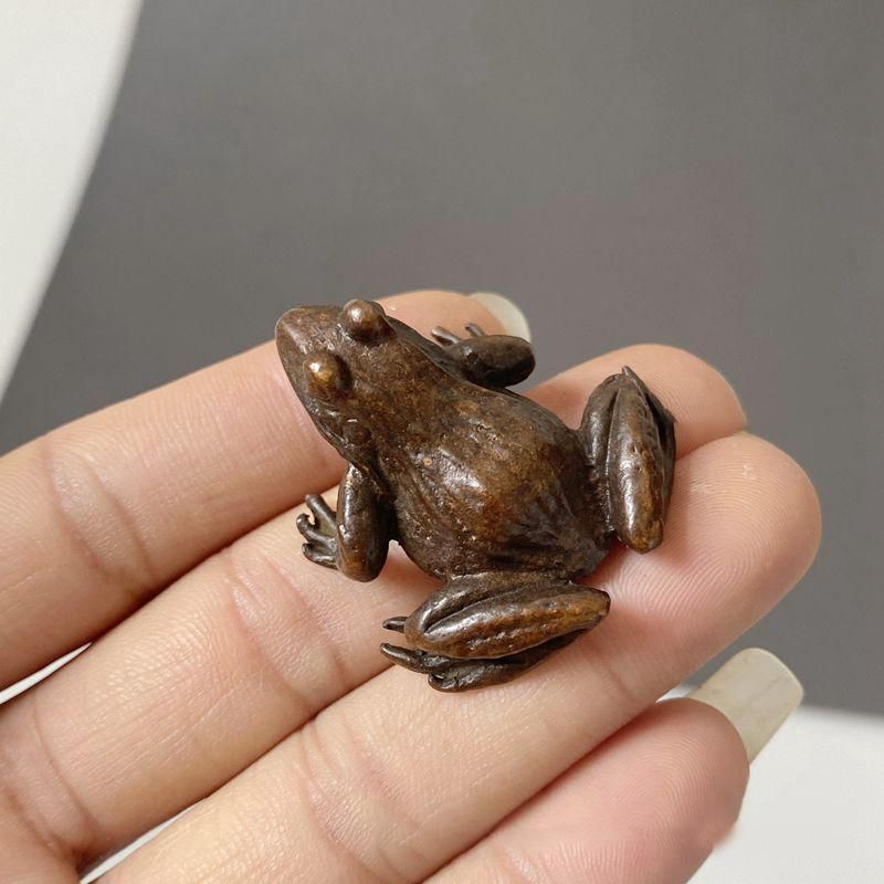 蛙 カエル 縁起物 文鎮 線香立て 銅細工 置物 インテリア ビンテージ