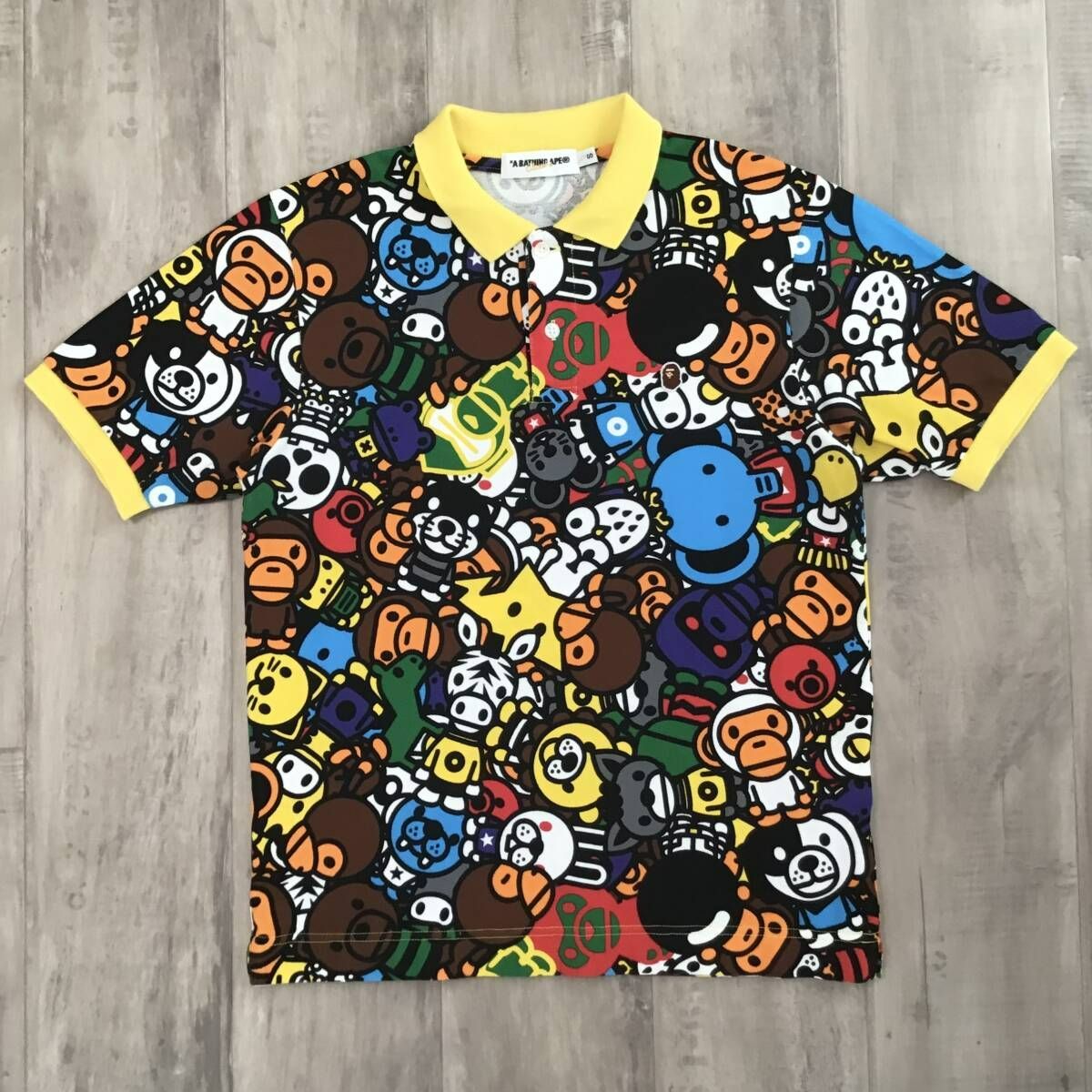 アベイシングエイプ マイロ アニマル サファリ柄 ポロシャツ М マイロ アニマル サファリ ポロシャツ Sサイズ a bathing ape