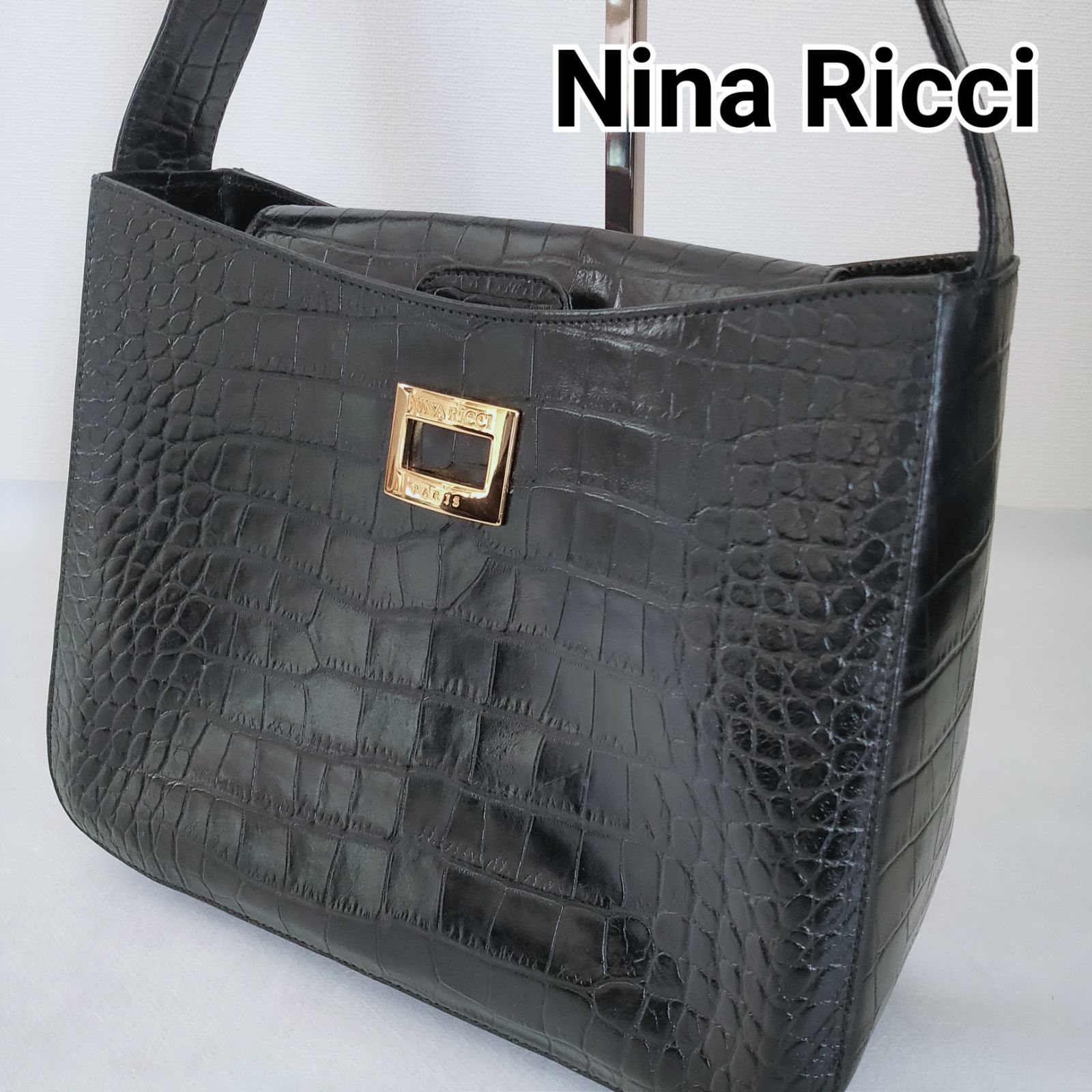 Nina Ricci ニナリッチ ショルダーバッグ クロコ型押し ワン