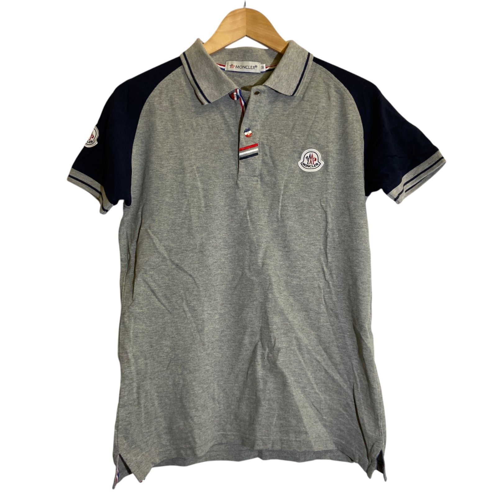 MONCLER モンクレール ホワイト ポロシャツ トリコロール Moncler Kids メンズ コットンピケ トリコロールトリム ポロシャツ