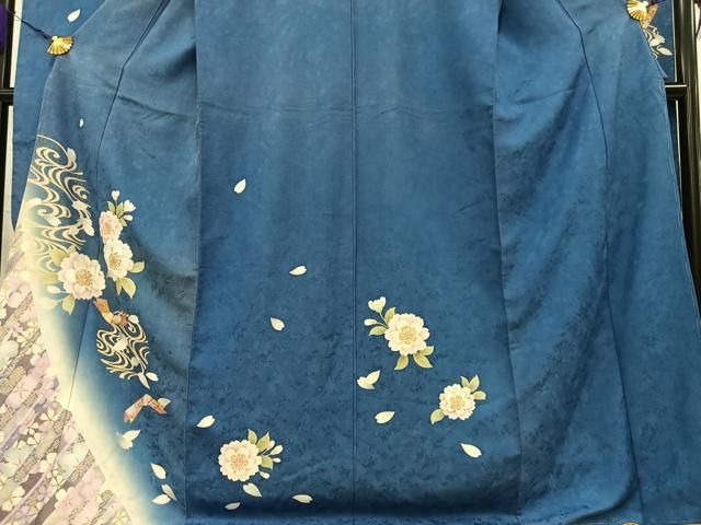平和屋着物■訪問着　手描き　刺繍　七宝枝花文　暈し染め　金彩　逸品　未使用　BAAK1534pk 平和屋着物▽訪問着 刺繍 松皮菱七宝花文 暈し染め