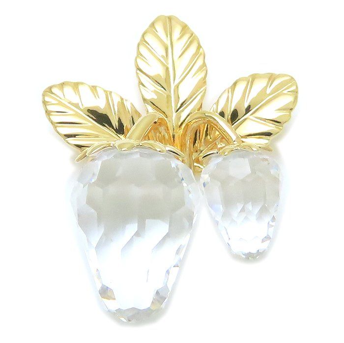 SWAROVSKI スワロフスキー ストロベリー ブローチ GP ゴールド