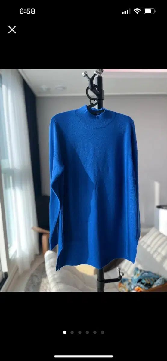 カシミヤ 100 % 青 ニット
