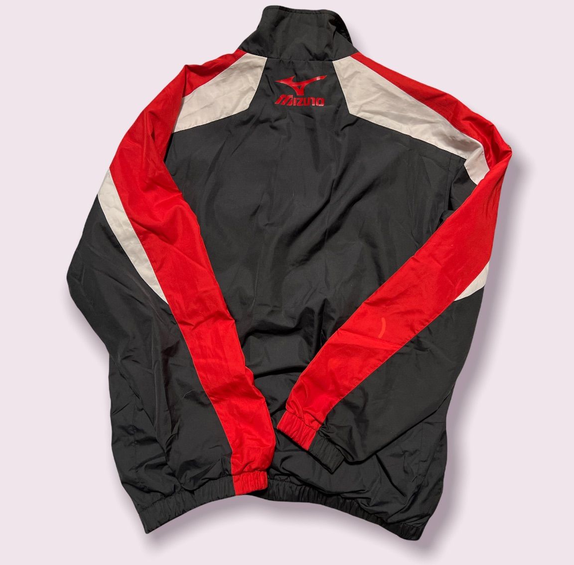 MIZUNO ミズノ ウインドブレーカー L 黒 赤 白 野球 ベイスボール