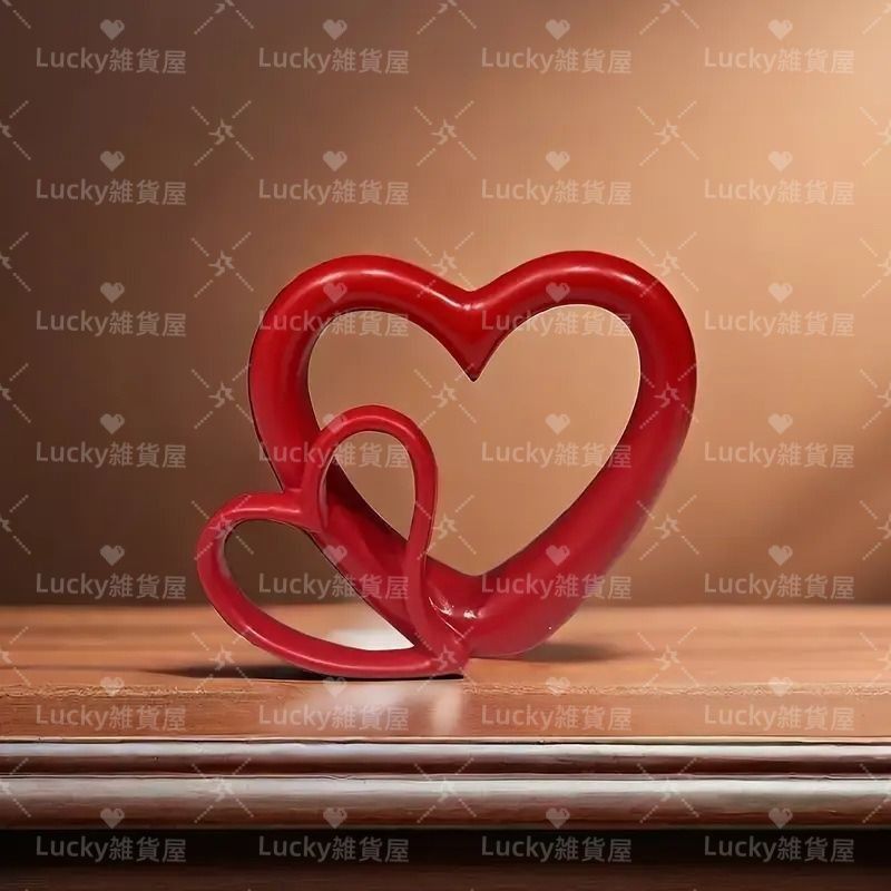 ハート ハート型 置物 オブジェ 赤 レッド 樹脂製 ラブ キリスト