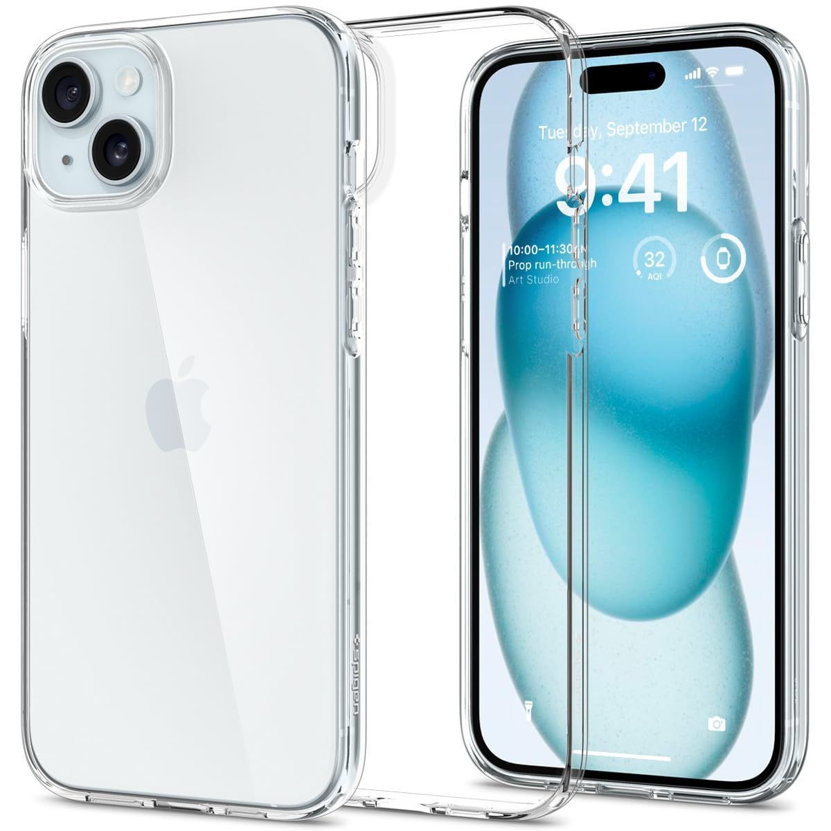 Spigen iPhone 15 ケース クリア 薄型 耐衝撃 軽量 米軍MIL規格取得 黄変抑制 レンズ保護 指紋防止 擦り傷防止 ワイヤレス充電対応 リキッド・クリスタル ACS06699 (クリスタル・クリア)