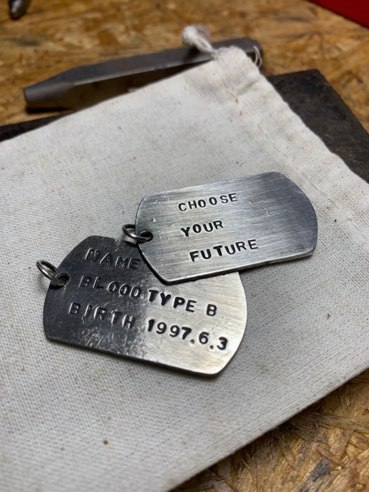 silver950 dog tag 【2枚組】handmade ハンドメイド - メルカリ