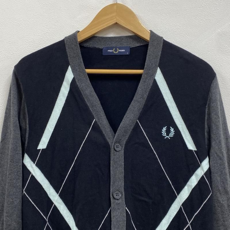 フレッドペリー・長袖カーディガン・ニット・アーガイル柄