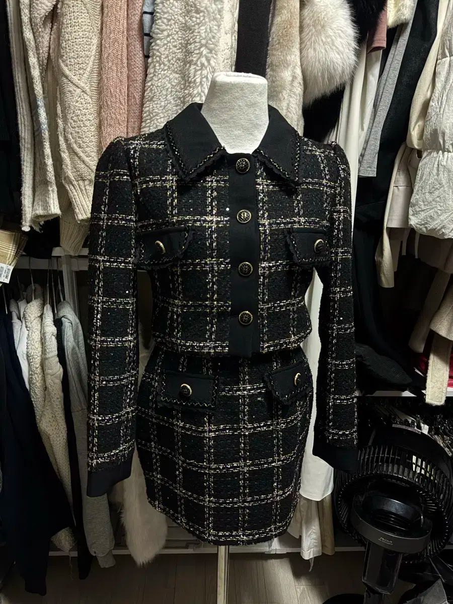 ツイード ブラック CHECK ジャケット セット