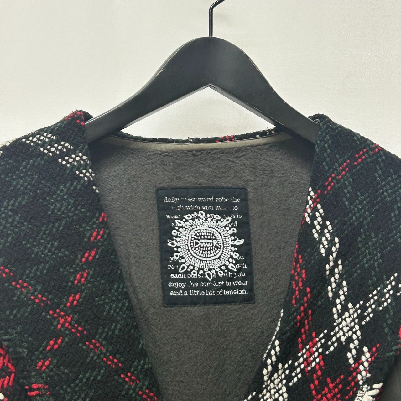 Dw2R 40 グレー系 ロングコート ジャケット アウター 長袖 レディース チェック 日本製 センソユニコ マツオ ディ ダヴル トゥアール