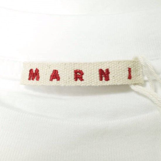 新品 MARNI マルニ 22SS ポルトガル製 Dripping Logo Organic Jersey Tee ドリッピングロゴTシャツ  THJE0266P1 36 WHITE/BLUE 半袖 トップス g19751 - メルカリ