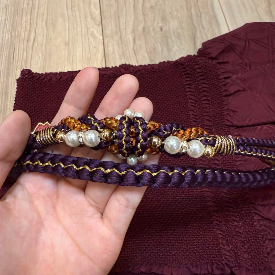 振袖 七宝繋ぎ 袋帯 帯揚げ 帯締め 緑系 超美品 正絹 振袖用帯揚げ