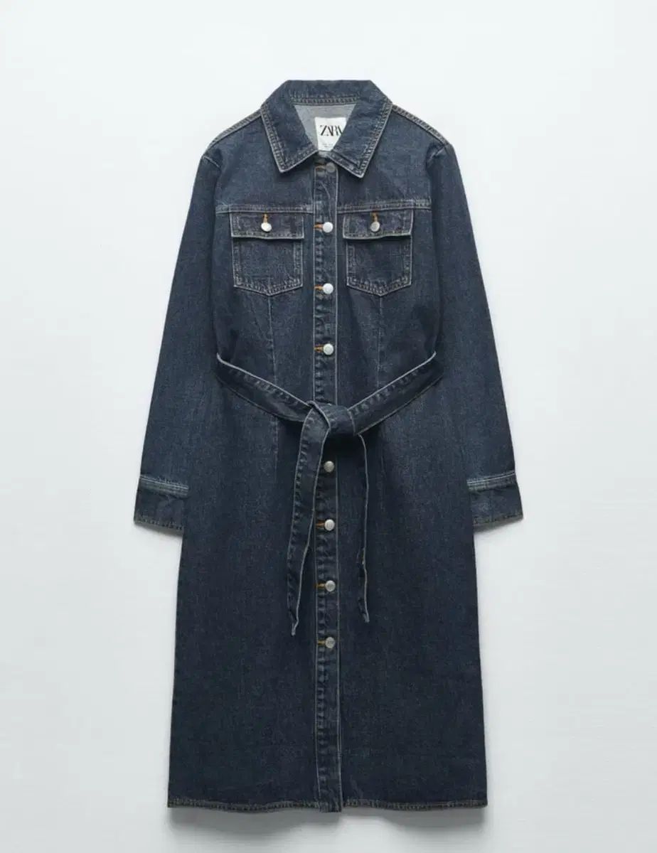 ZARA(ザラ) デニム ミディ ドレス ワンピース - メルカリ