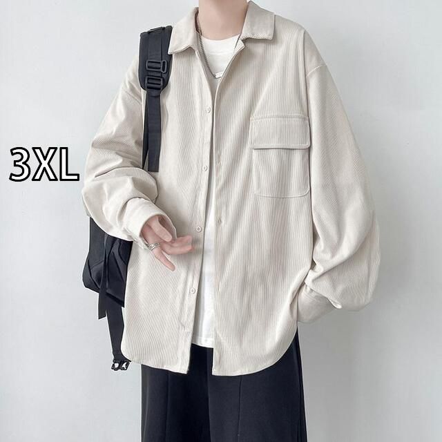  [3XL] メンズ ファッション 服 男性用 オシャレ シンプル 大人 かっこいい 大きいサイズ ストリート 紳士服 コーデュロイシャツ ハイエンド アメリカン レトロ ワークジャケット 秋 カジュア その他