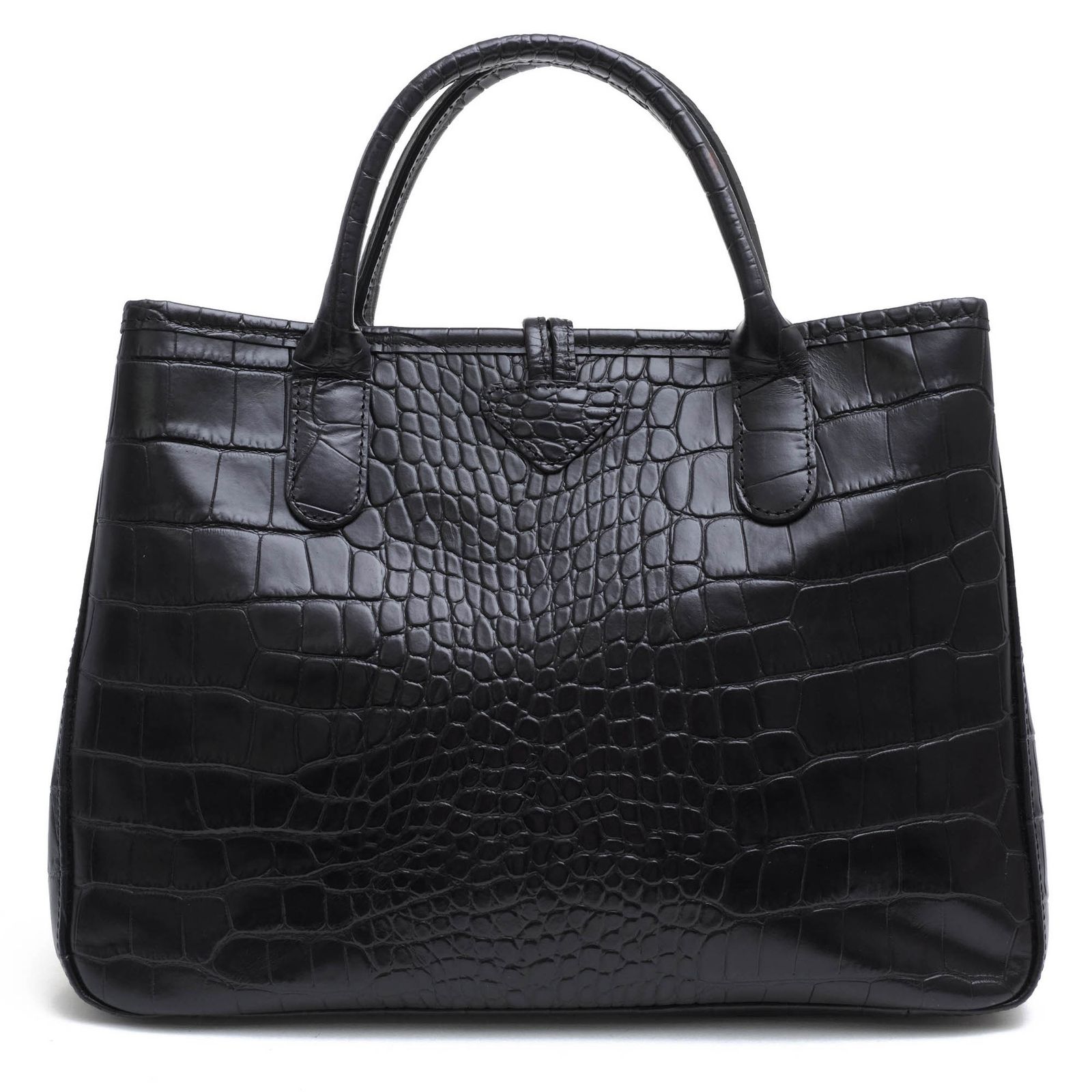 ロンシャン Longchamp バッグ トートバッグ 鞄 ハンドバッグ レディース 女性 女性用 レザー 革 本革 ブラック 黒 ROSEAU CRC ロゾ クロコ 定番 クロコ型押し