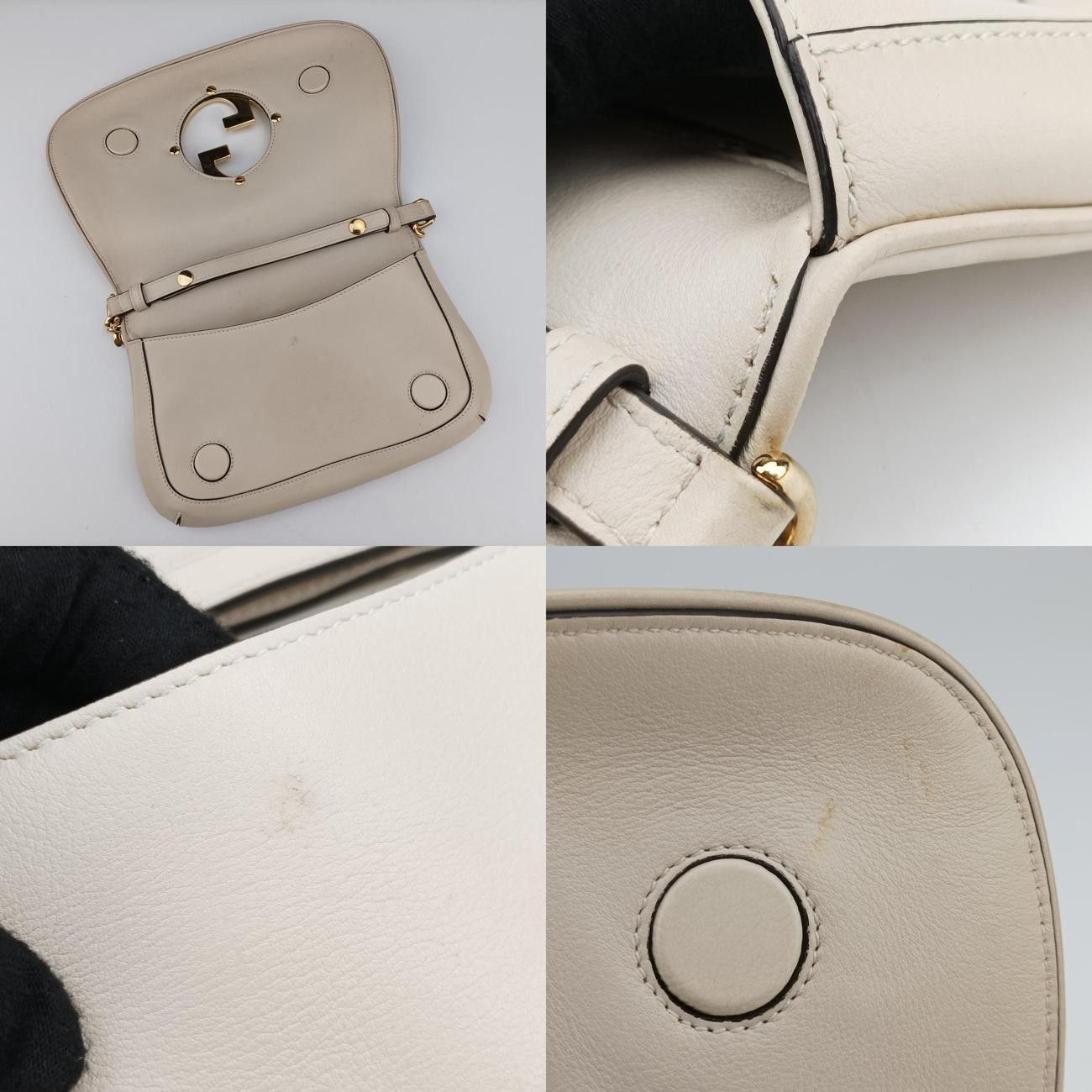 グッチGucciブロンディ チェーンホワイトレザー