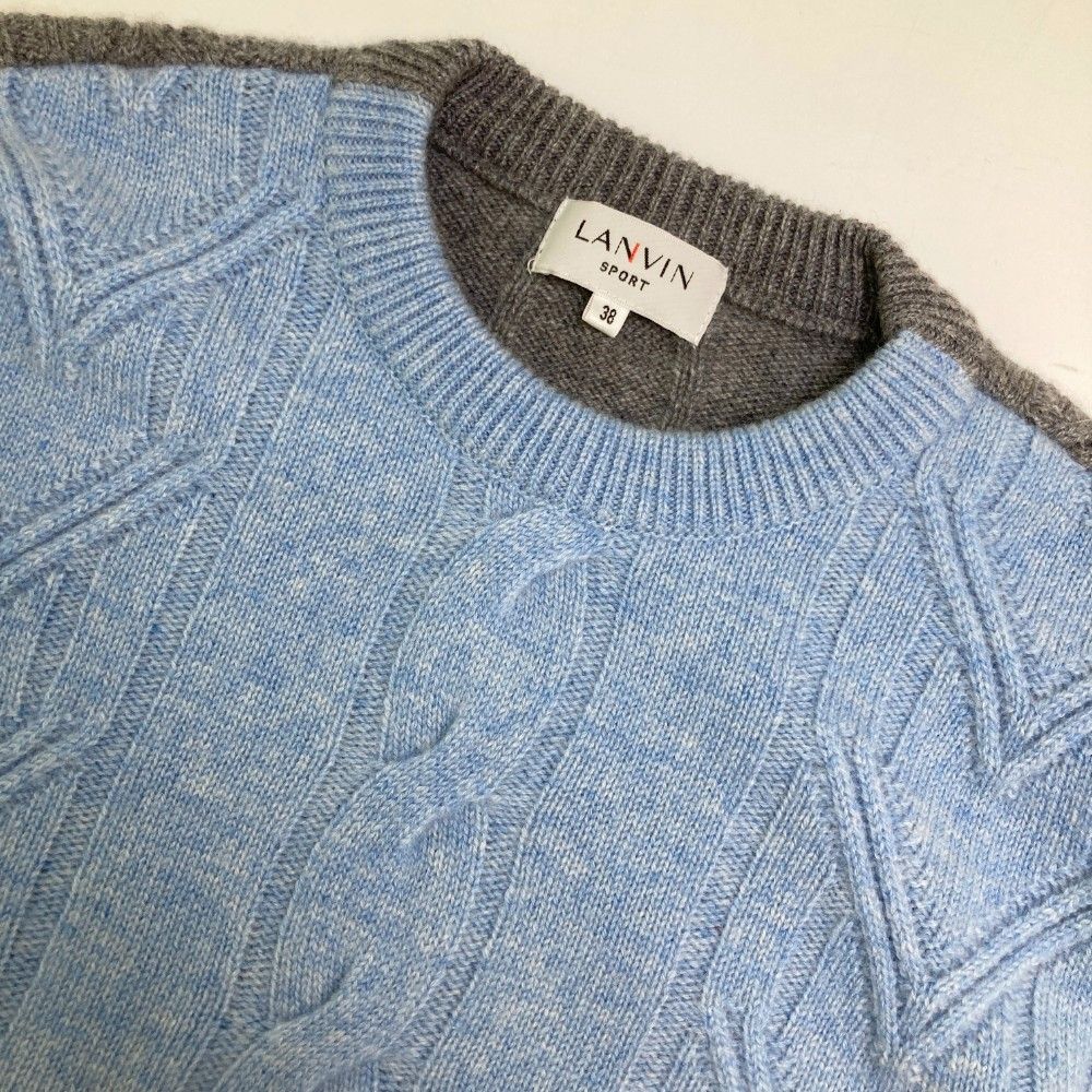 サイズ：38 LANVIN SPORT ランバン スポール  カシミヤ ニットセーター  ブルー系 [240101445054] ゴルフウェア レディース ストスト サイズ：38 LANVIN SPORT ランバン スポール カシミヤ ニット