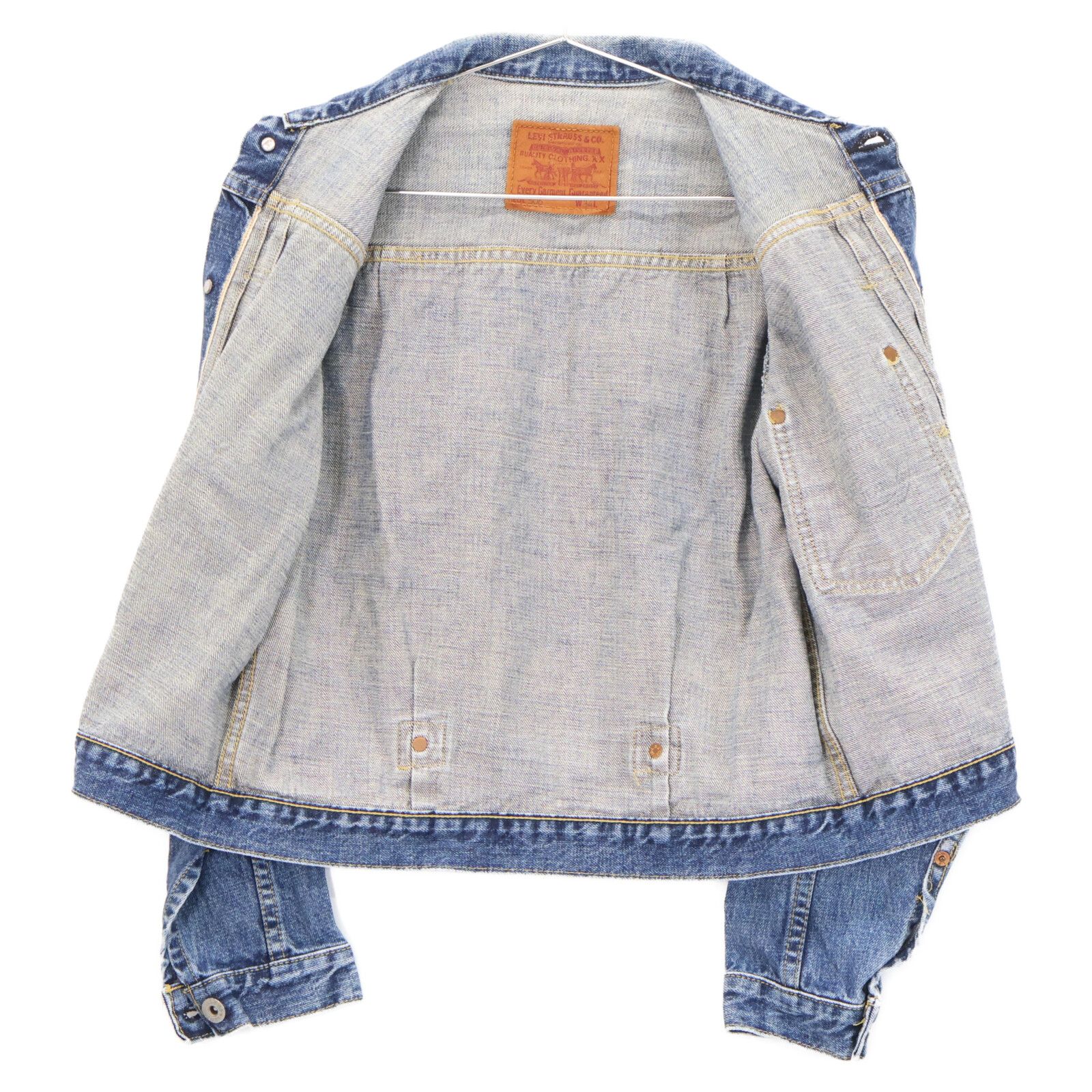【90s】1st レプリカ ヴィンテージデニムジャケット LEVI'S リーバイス 90S 1st 71506XX ブルー ビッグE均等Vデニム