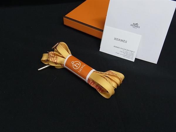 HERMES エルメス プティアッシュ ゴールド金具 シューレース 靴紐 チャーム 2本セット ペールオレンジ系 FJ7571
