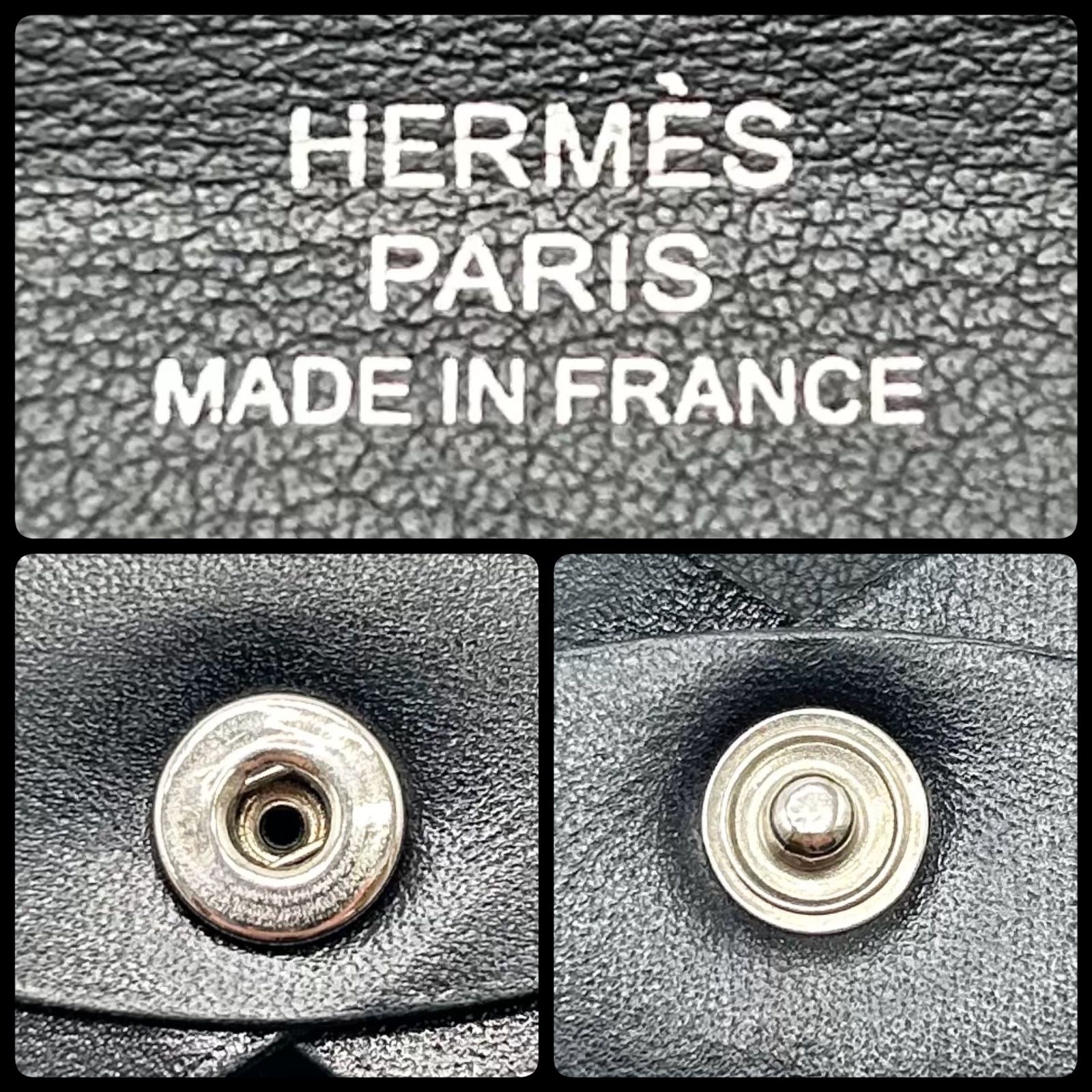 美品 HERMES エルメス カルヴィ ボックスカーフ カードケース コイン 
