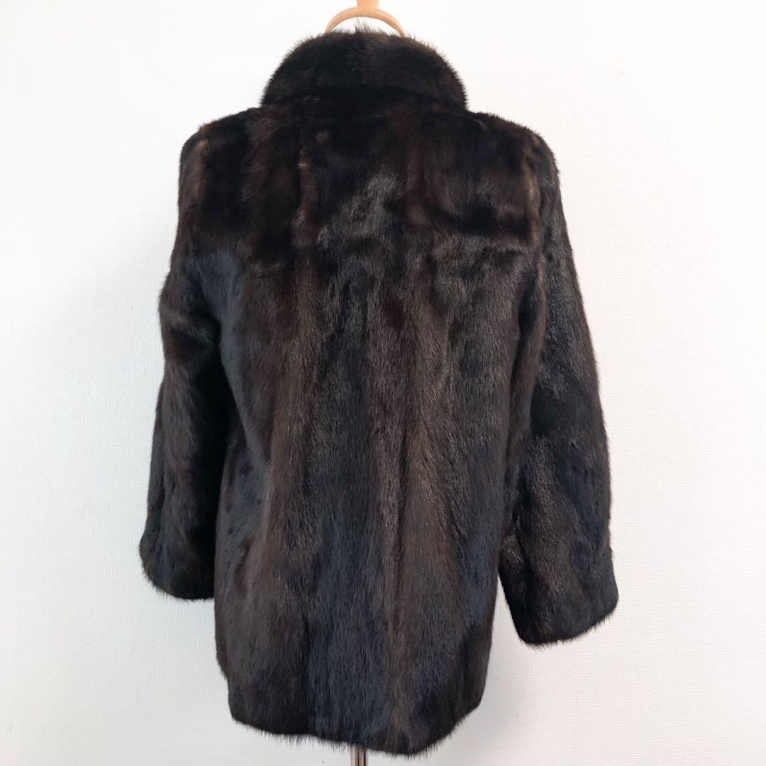 極美品 ミンクファーコート 毛皮 リアルファー 売れ筋 ブラウン 高級