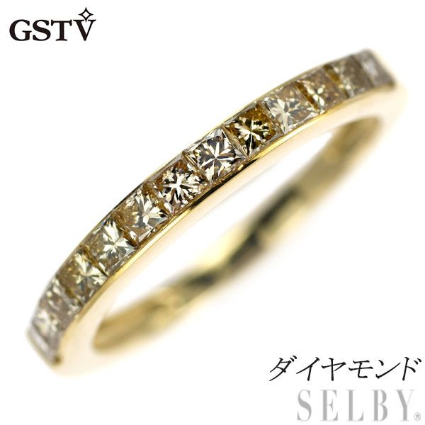 GSTVプリンセスカットエタニティリング GSTV K18YG プリンセスカット ダイヤモンド リング ハーフエタニティ