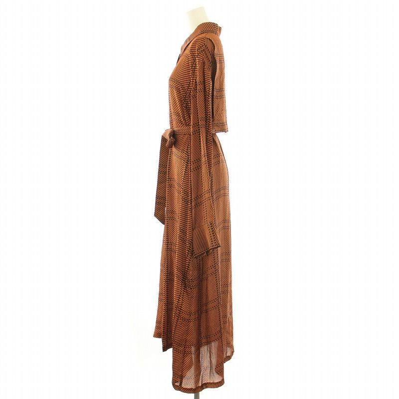 クリスチャンワイナンツ シャツワンピース 総柄 リボン ノーカラー 花柄 S