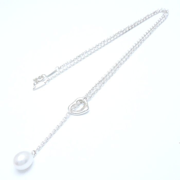 Tiffany　オープンハート　パール　ネックレス　ラリアット　シルバー　925 エルサ・ペレッティ™ オープン ハート ラリアット ネックレス