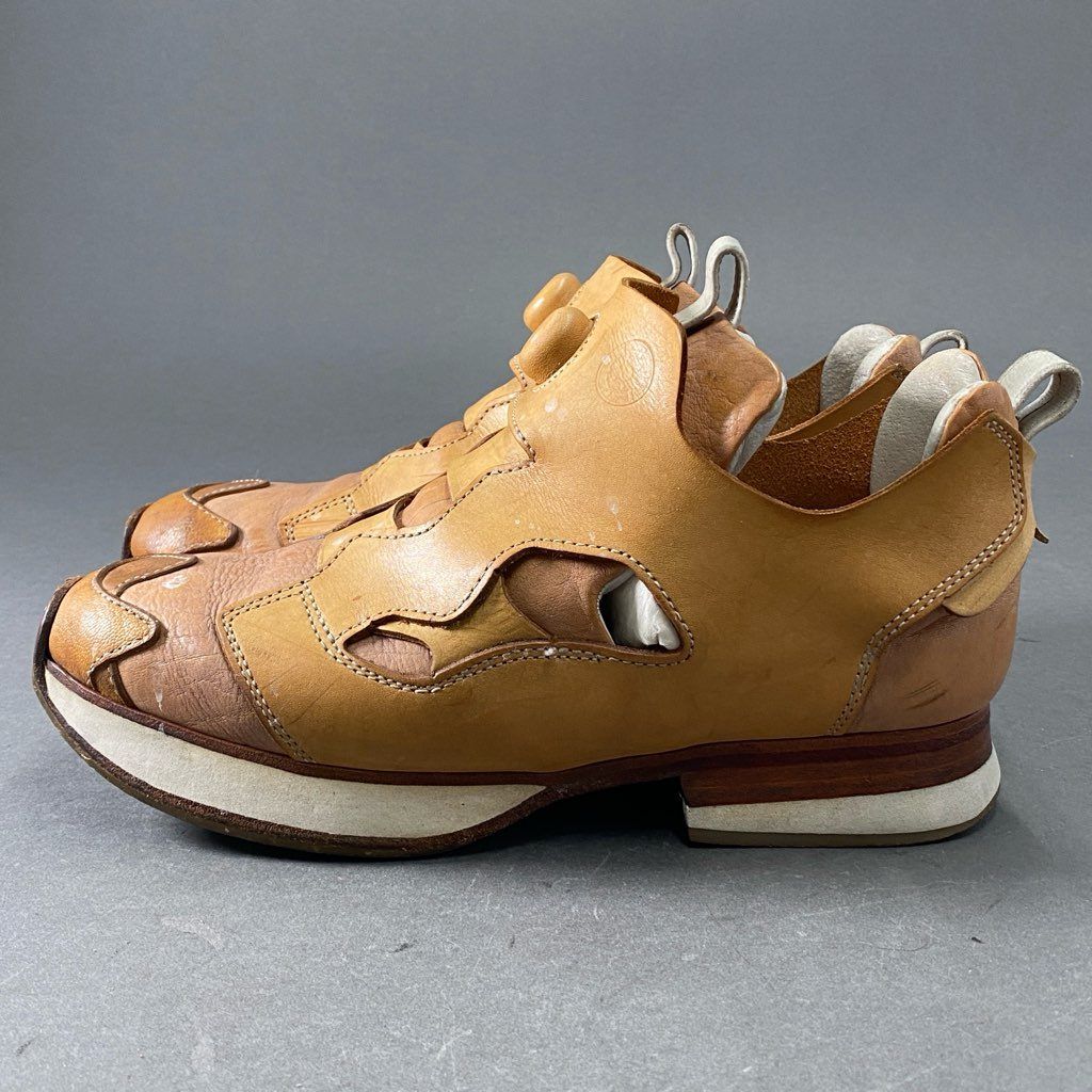 7f7 Hender Scheme エンダースキーマ Reebok Insta Pump Fury オマージュ ポンプフューリー ヌメ革 レザー  ローカットスニーカー ベージュ レザー