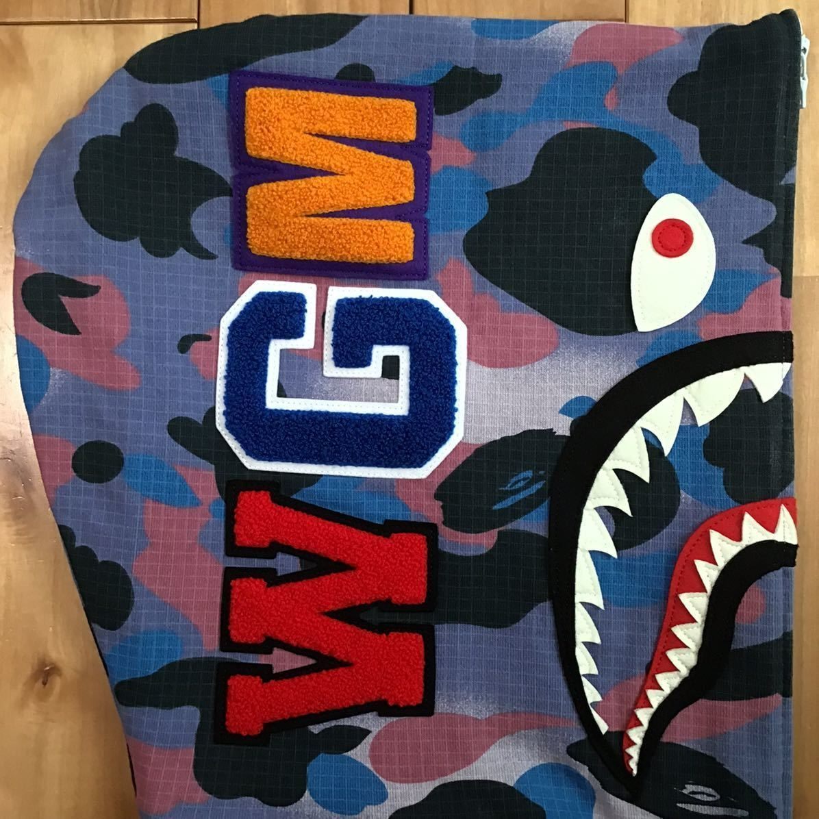 ☆蓄光☆ Grid Camo SHARK FULL ZIP HOODIE Lサイズ a bathing ape