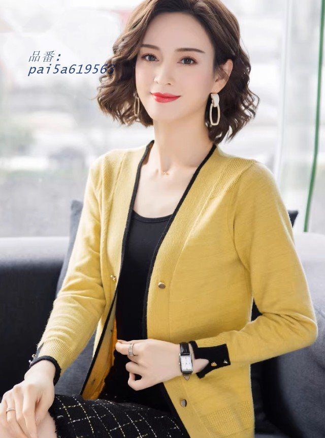 ニットカーディガン レディース 前開 秋冬き ショート丈 バイ羽織り シンプル 黒 冬 通勤服 春 大きいサイズ 4 L 秋 3 pai 5 a 619563