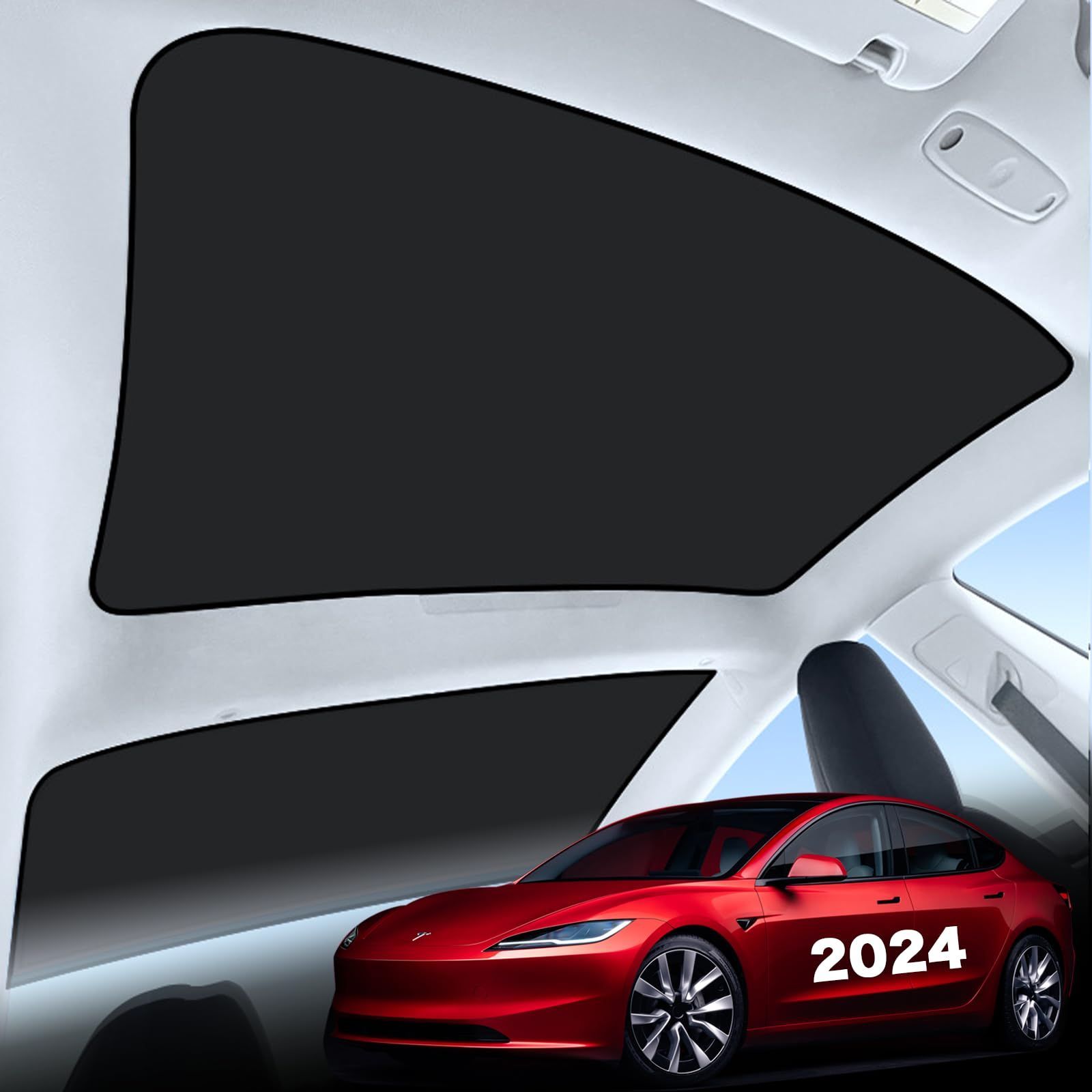 サクラガレージ テスラモデル3 サンシェード 2025年モデル ハイランド ガラスルーフ ブラック