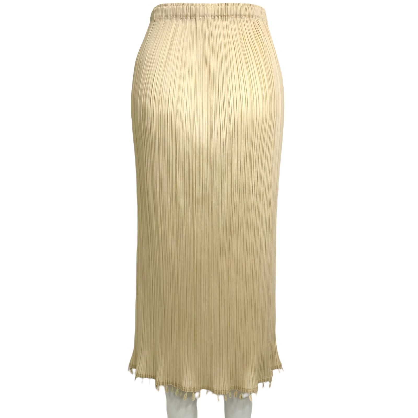 ISSEY MIYAKE イッセイミヤケ PLEATS PLEASE プリーツプリーズ スカート フリンジ イエロー DARSALAM_BE