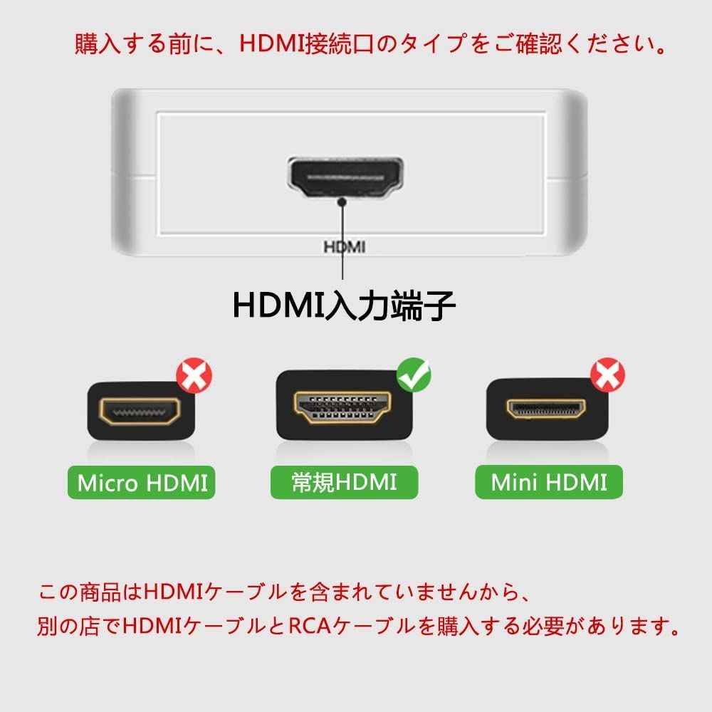 HDMI to AV変換コンバーター HDMI to RCA変換 Deear 1080P対応