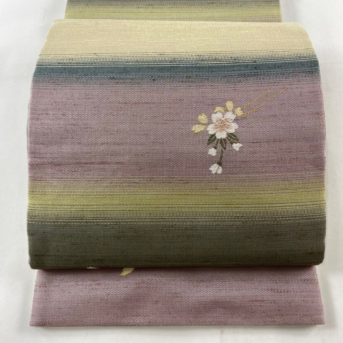 袋帯 名品 桜 簪 金銀糸 ピンク 全通 正絹