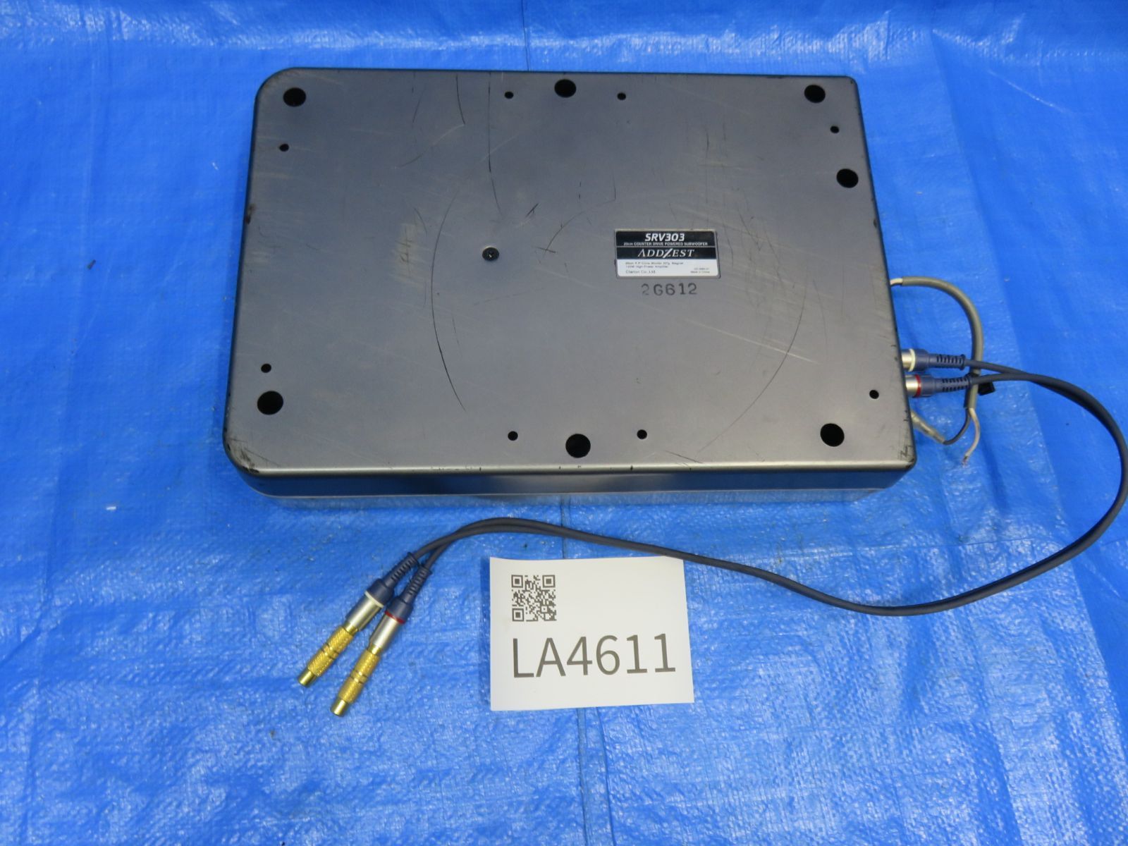 LA4611* 音出しOK クラリオン 20cm パワードサブウーファー